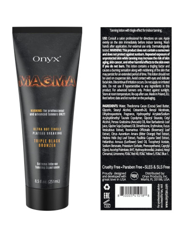 Loción Bronceadora Onyx Magma Tingle 289g - Acelerador Interior