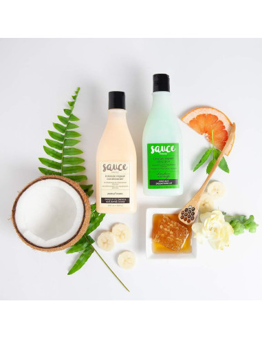 Conjunto Champú Menta y Acondicionador Coco Sauce Beauty - 2 Botellas 295 ml