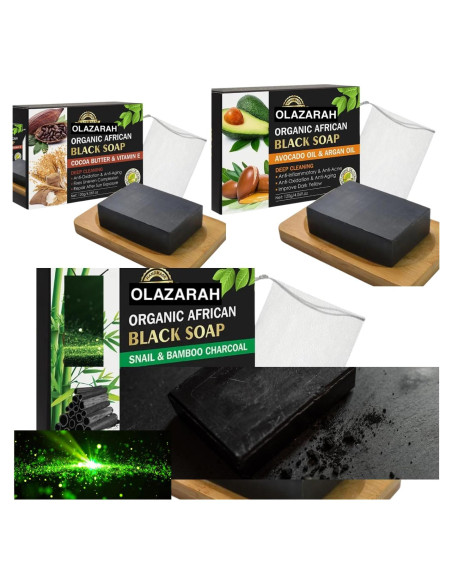 Jabón Negro Africano Natural Olazarah 113 g Hidratante Vegano