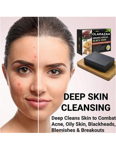 Jabón Negro Africano Natural Olazarah 113 g Hidratante Vegano