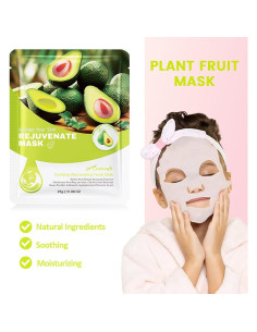 Mascarillas Faciales Kaely 12 Pcs Aguacate Hidratantes 2
