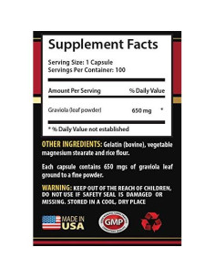 Suplemento Nervioso Graviola 650mg - 2 Botellas 200 Cápsulas 2