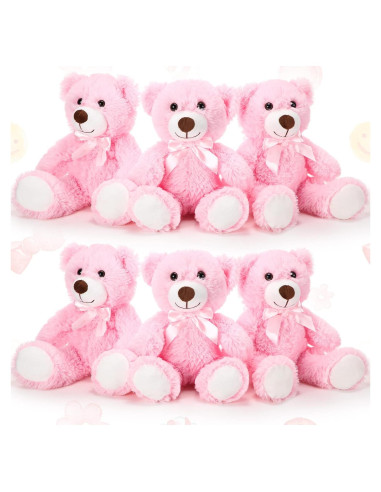 Ositos de Peluche Aoriher 6 Piezas Rosa 35 cm Suaves