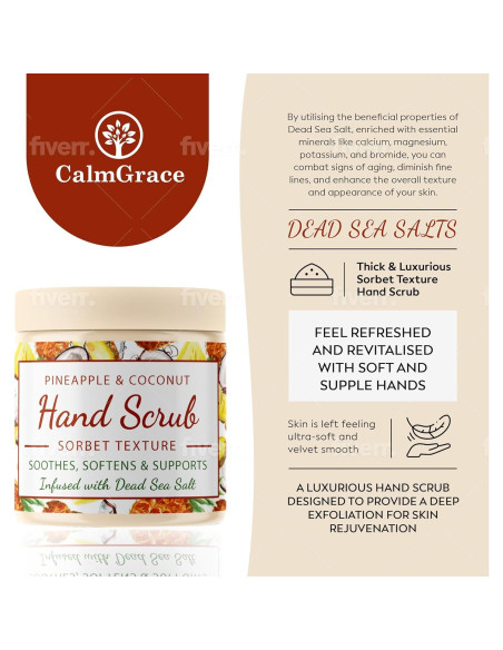 Exfoliante de Manos CalmGrace 298g con Sales del Mar Muerto