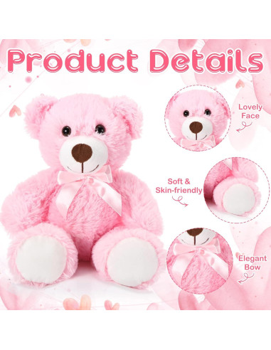 Ositos de Peluche Aoriher 6 Piezas Rosa 35 cm Suaves