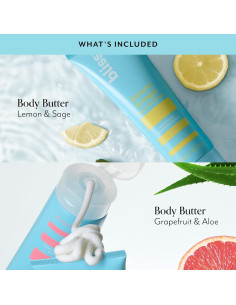 Dúo de Mantecas Corporales Bliss - Pomelo y Aloe + Cítricos y Salvia - Hidratación Máxima 200 ml 2