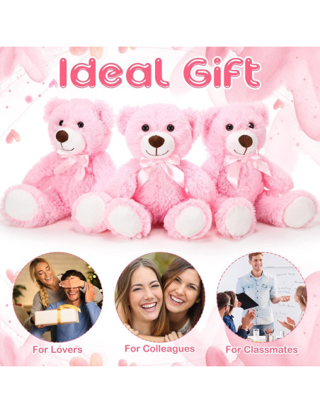 Ositos de Peluche Aoriher 6 Piezas Rosa 35 cm Suaves Ositos de Peluche Aoriher 6 Piezas Rosa 35 cm Suaves