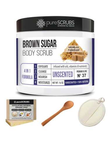 Exfoliante Corporal Sin Aroma pureSCRUBS 453.6g + Accesorios