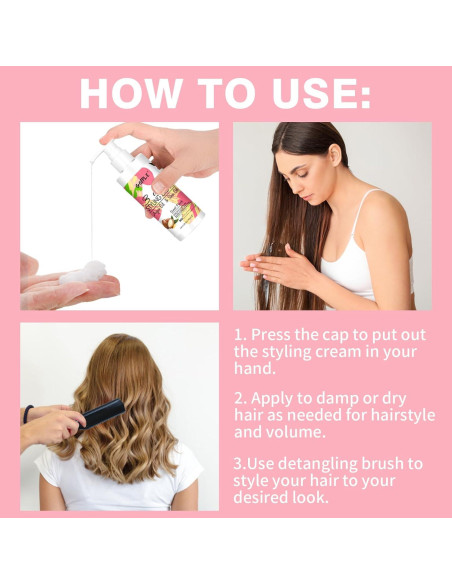 Crema Antifrizz 3-en-1 WOZUTUNT 200ml para Cabello Rizado