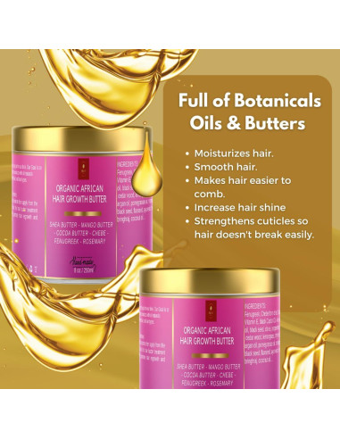 Mantequilla Capilar Hidratante Profunda MAKOF BEAUTY 226.8 g