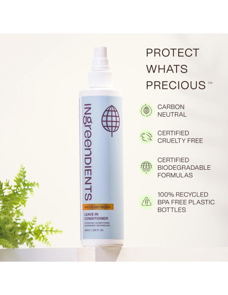Desenredante y Acondicionador Sin Enjuague Ingreendients 284 ml - Orgánico, Sin Sulfatos, Vegano