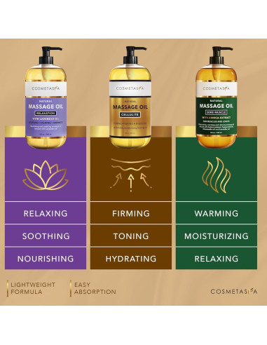 Set de Aceite de Masaje Cosmetasa - Alivio Muscular y Celulitis