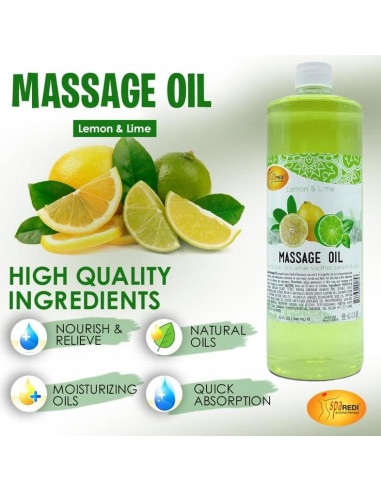 Aceite de Masaje SPA REDI Limón y Lima 907 g - Relajante