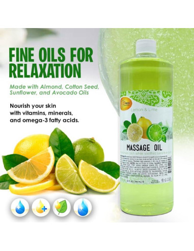 Aceite de Masaje SPA REDI Limón y Lima 907 g - Relajante