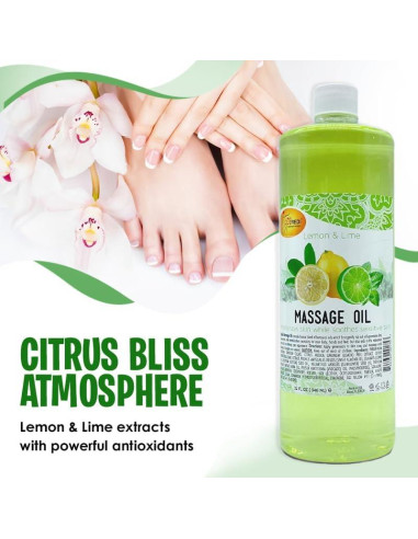 Aceite de Masaje SPA REDI Limón y Lima 907 g - Relajante
