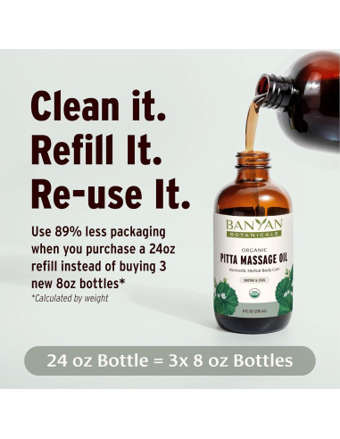 Aceite de Masaje Pitta Banyan Botanicals 236.6 ml Orgánico