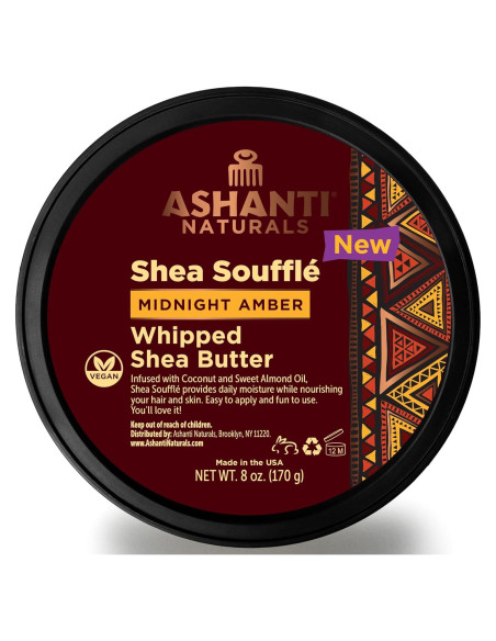 Manteca de Karité Batida Ashanti Naturals 226.8 g Soufflé Ámbar de Medianoche