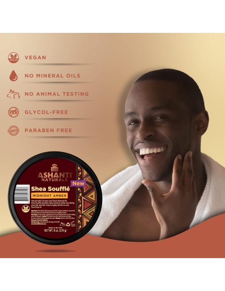 Manteca de Karité Batida Ashanti Naturals 226.8 g Soufflé Ámbar de Medianoche