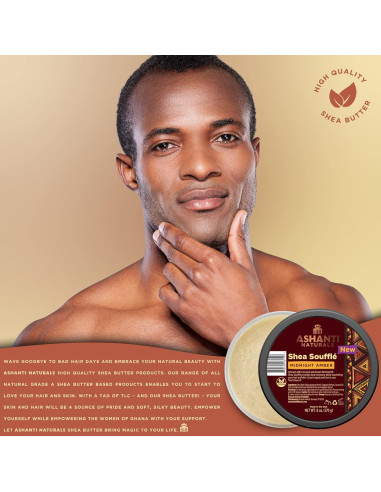 Manteca de Karité Batida Ashanti Naturals 226.8 g Soufflé Ámbar de Medianoche