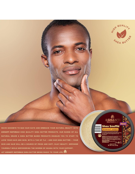 Manteca de Karité Batida Ashanti Naturals 226.8 g Soufflé Ámbar de Medianoche