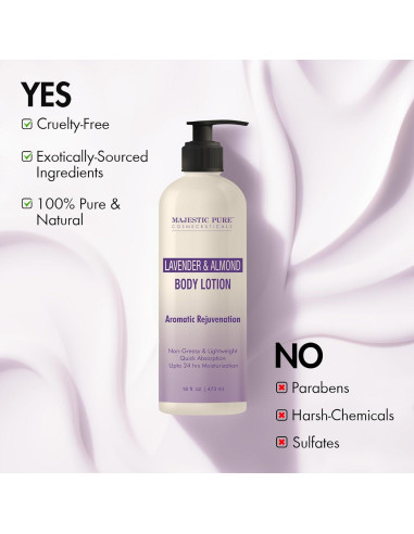 Loción Corporal Hidratante Lavanda y Almendra Majestic Pure 473 ml