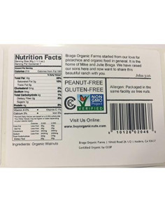 Nueces Orgánicas Braga Organic Farms 0.91 kg Certificadas 2