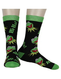 Calcetines Crew Disney Kermit La Rana - 2 Pares T. 10-13 2