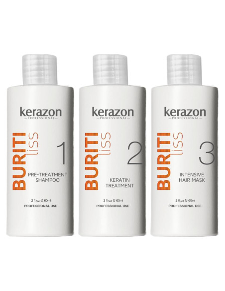 Kit de Tratamiento de Queratina KERAZON Buriti 60ml - Alisador y Suavizante