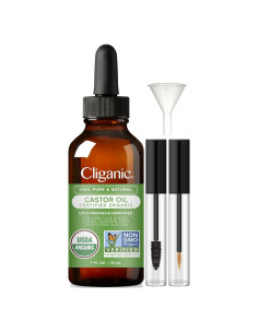 Aceite de Ricino Orgánico Cliganic 30ml Puro para Pestañas y Cabello