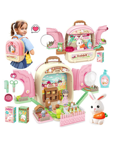 Mochila Transportadora de Mascotas SMILESSKIDDO 3 en 1 Rosa