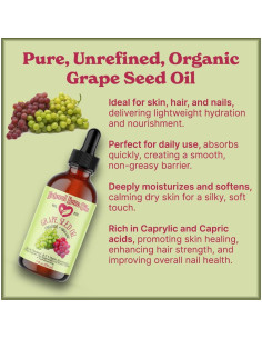 Aceite de Semilla de Uva Natural Born Oils 473ml Orgánico Prensado en Frío 2