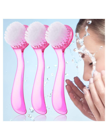 3 Cepillos Faciales Limpiadores Patelai Rosa Exfoliadores Suaves