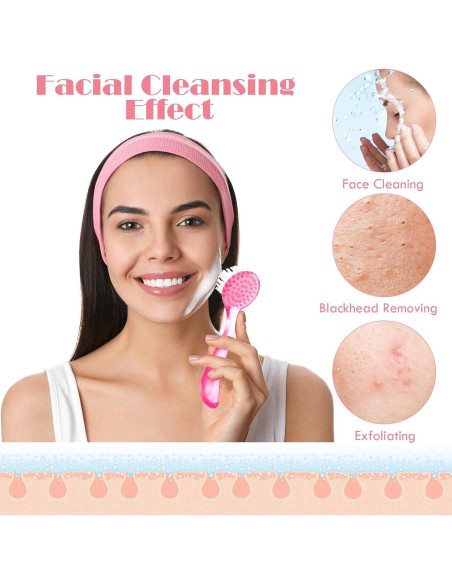 3 Cepillos Faciales Limpiadores Patelai Rosa Exfoliadores Suaves