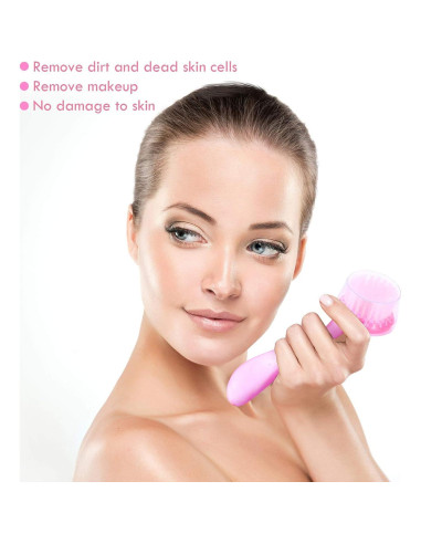 3 Cepillos Faciales Limpiadores Patelai Rosa Exfoliadores Suaves