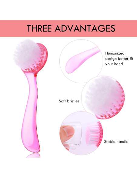 3 Cepillos Faciales Limpiadores Patelai Rosa Exfoliadores Suaves