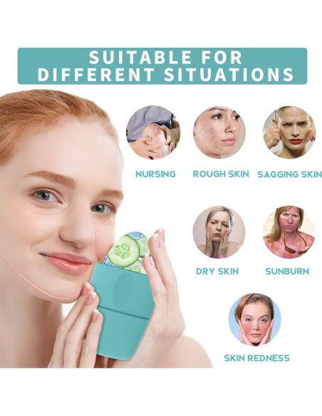 Rodillo de Hielo Facial Luckyrao Verde - Masaje y Cuidado Piel