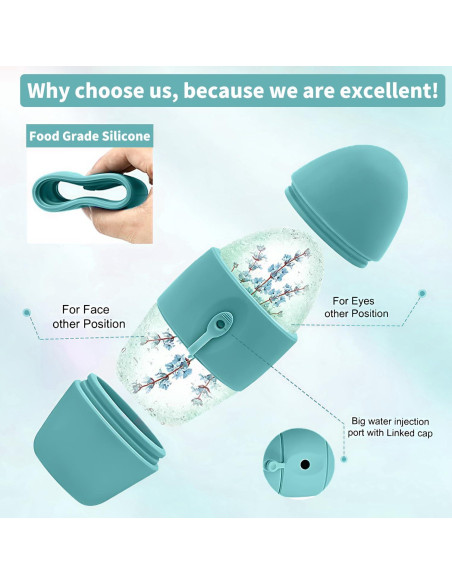 Rodillo de Hielo Facial Luckyrao Verde - Masaje y Cuidado Piel