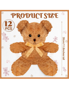 12 Osos de Peluche Jenaai 30 cm Marrón para Decoración 2