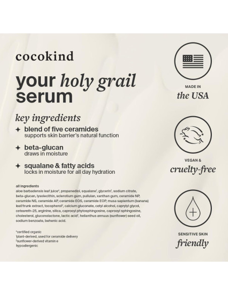 Suero Hidratante Cocokind Ceramida 29.57 ml Piel Sensible