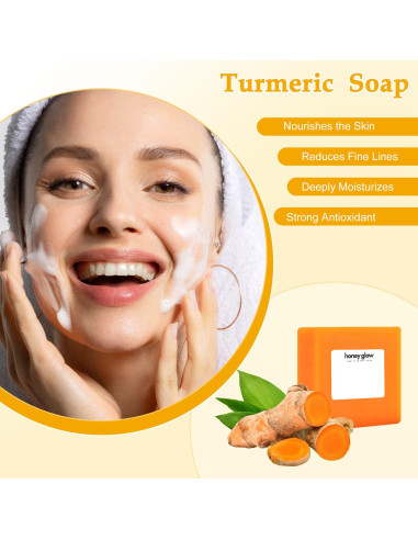 Jabón de Cúrcuma Natural Hadaclub 50g - 2 Piezas para Todos