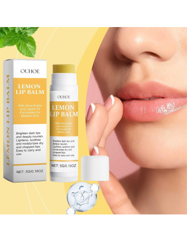 Bálsamo Labial Hidratante YJLYQF Limón y Cúrcuma 2 Pcs