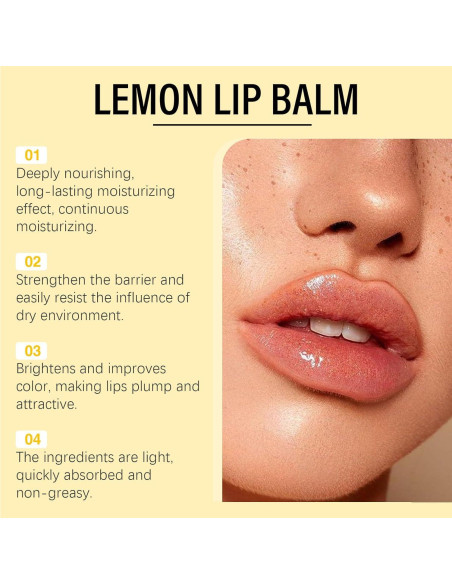 Bálsamo Labial Hidratante YJLYQF Limón y Cúrcuma 2 Pcs