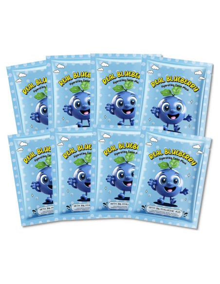 Mascarillas Faciales Hidratantes DIARIO DE AMY 8 Pcs Arándano Mascarillas Faciales Hidratantes DIARIO DE AMY 8 Pcs Arándano