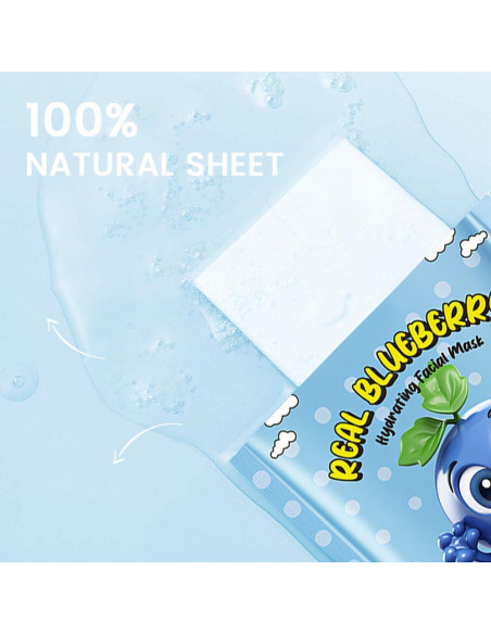 Mascarillas Faciales Hidratantes DIARIO DE AMY 8 Pcs Arándano Mascarillas Faciales Hidratantes DIARIO DE AMY 8 Pcs Arándano