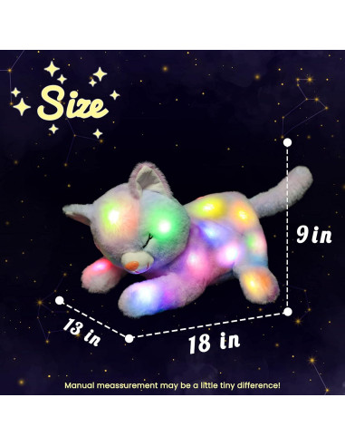 Peluche Gato Mamá Hopearl con 3 Gatitos Iluminados 45.72 cm