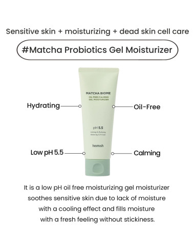 HEIMISH Gel Hidratante Calmante Matcha 100ml - Piel Grasa