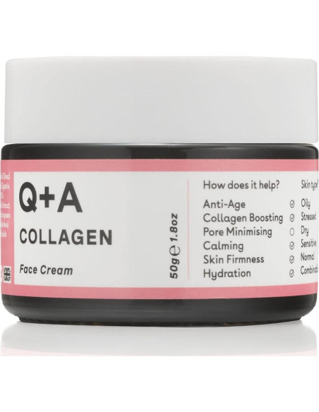 Crema Facial de Colágeno Vegetariana Q+A 53 ml - Hidratante