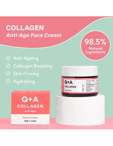 Crema Facial de Colágeno Vegetariana Q+A 53 ml - Hidratante