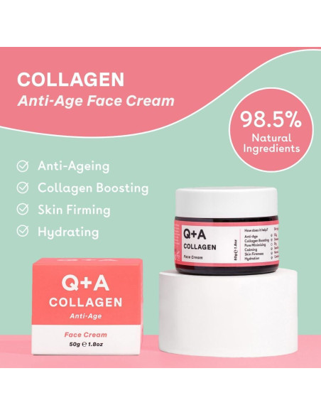 Crema Facial de Colágeno Vegetariana Q+A 53 ml - Hidratante