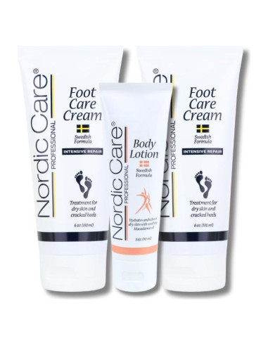 Paquete de Cuidado Corporal Nordic Care - 2 Crema para Pies 170g y Loción 85g